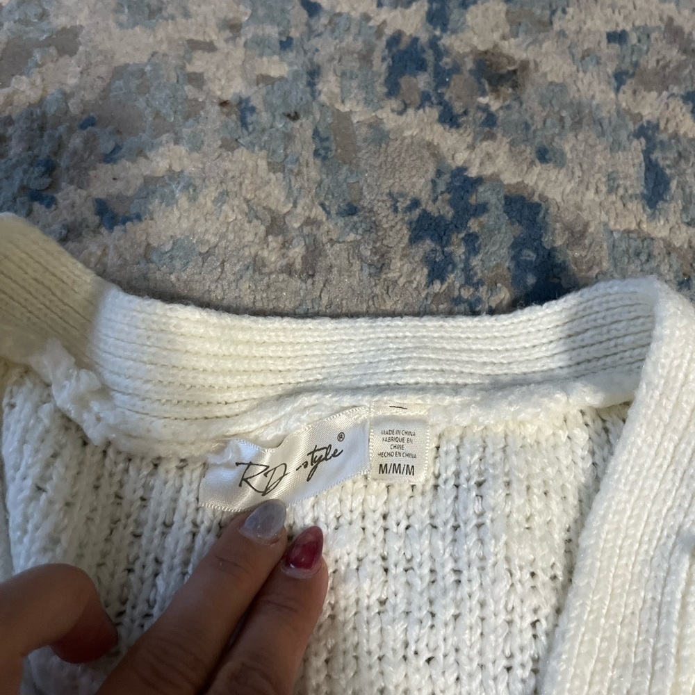 RD style white cardigan medium - Picture 3 of 6